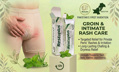 Restuplus Organic Body Odor Control Cream – For Underarms, Feet, Groin & Rash / Chafing Care (30g)